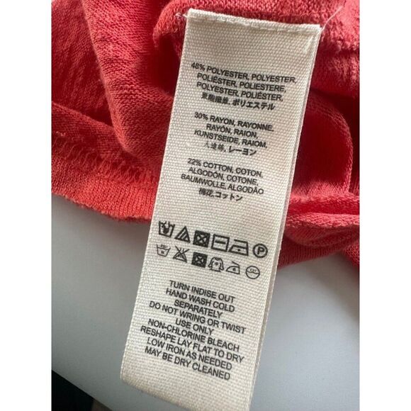 FREE PEOPLE Womens Top Size XS Siesta Fiesta Coral Orange Crocheted Embroidered - Picture 6 of 7